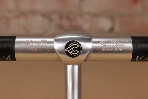 Vintage Black ALMARC Leather , Cinelli Giro 40cm Handlebar and 110mm 1R Stem - Picture 2 of 11