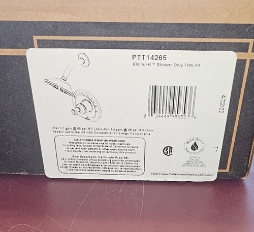 Peerless PTT14265 Elmhust Shower Only Trim Kit W/ Cartrige - Chrome - New - Picture 2 of 3