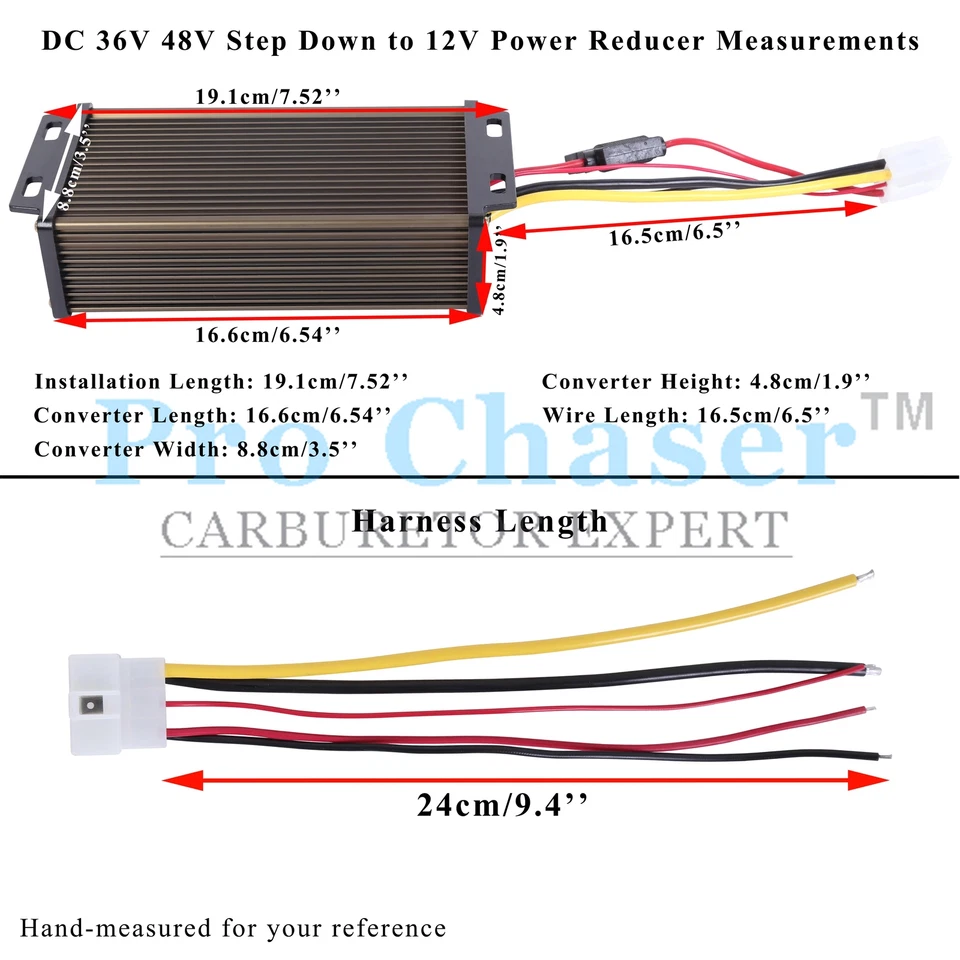 Pro Chaser DC-DC 36V 48V Voltage Converter Regulator Reducer to 12V 300W 25A - Image 3 of 4