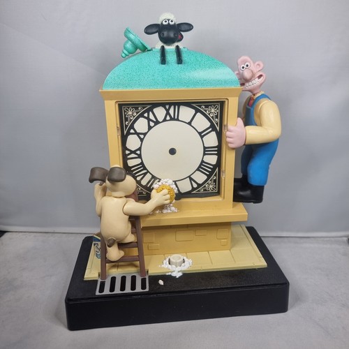RARE 1998 Wesco Wallace & Gromit A Close Shave Alarm Clock Tower HTF Move/ Talk*