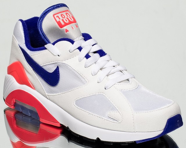 Nike Air Max 180 Womens Shoes Size 9.5 White Ultramarine Solar Red Ah6786 100 | eBay