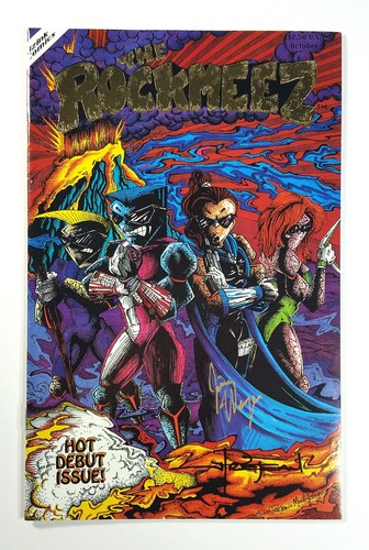 The Rockmeez #1 Gold Foil 2x SIGNED J Peterson/J Weyer (1992) JZink Comics