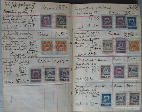 Ungarn Buch mit über 1650 Umsatzsteuermarken Ertekpapir Forgalmi Ado ca 1920/25 - Picture 4 of 12