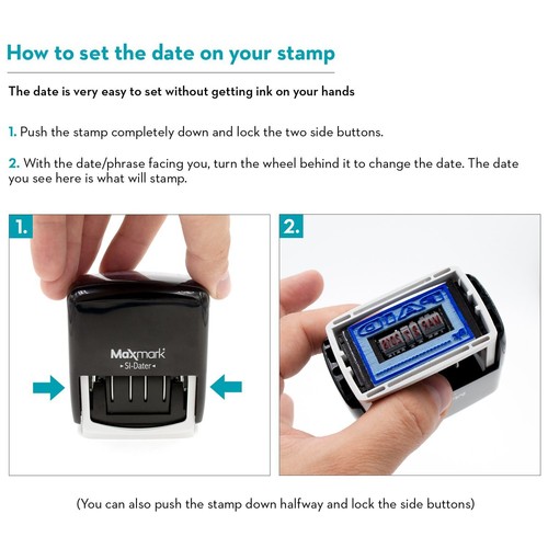 Office Self Inking Date Stamp with Phrase Revised - Red Ink - Picture 5 of 5