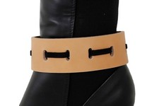 Hot Women Western Boot Bracelet Silver Metal Chain Anklet Shoe Charm Beige Strap