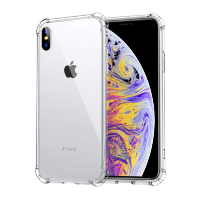 Für Apple iPhone XS Silikon Transparent Klar Stoßfest Bumper Gel Case Hülle