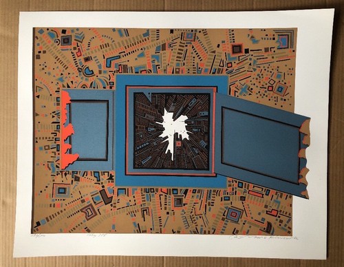 Risaburo Kimura City 358 Original Vintage Poster Numbered Signed Serigraph Litho - Picture 1 of 12