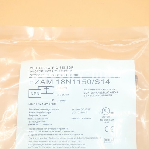 1pcs New Baumer FZAM 18N1150/S14 Standard Diffuse Sensor spot stocks - Picture 7 of 7