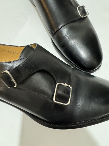 Jack Erwin Black Leather Double Strap Buckle Monk Dress Shoes Mens Size 7.5 - Picture 15 of 15