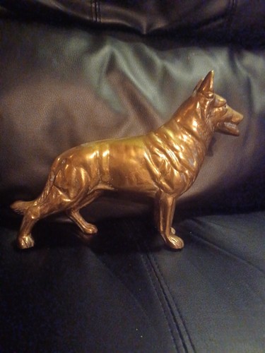 Vintage Solid Brass German Shepard Figurine - Picture 5 of 5