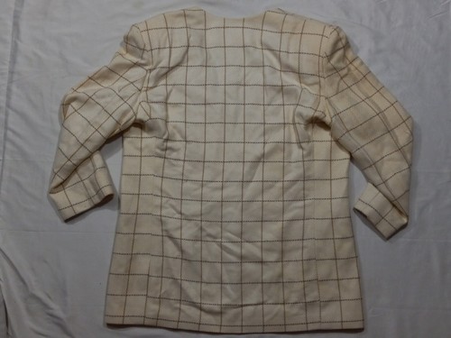 Breckenridge Womens Blazer Jacket Cream Plaid Button Lined Wool Sz 16 *Read* - Picture 9 of 12