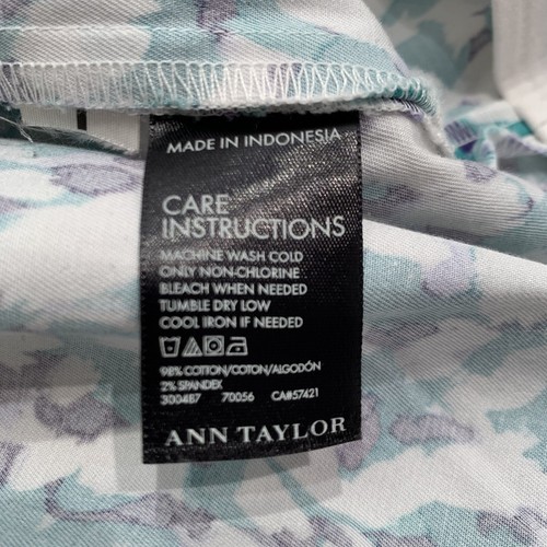 Ann Taylor Madison Skirt Size 10 Green Blue Floral - Picture 5 of 7