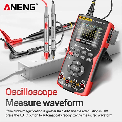 ANENG AOS02 LCD Osciloscopio Digital Transistor Probador Multímetro 9999 Cuenta - Imagen 4 de 15