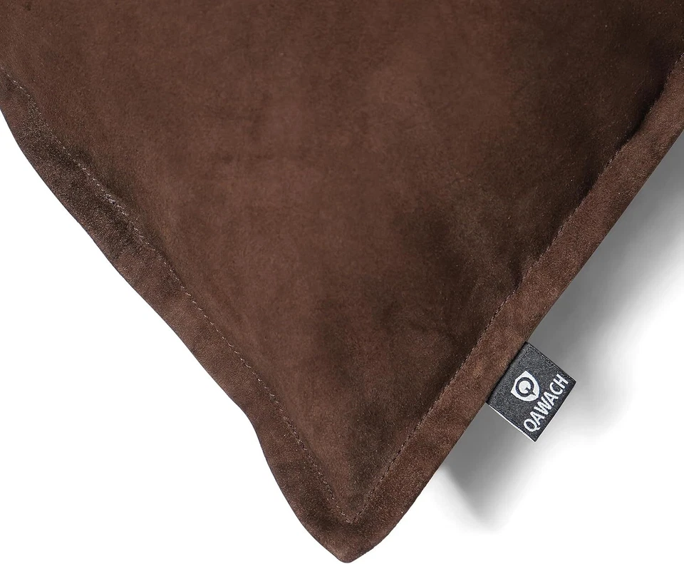 Funda de almohada de cuero de cordero genuino funda de cojín para sofá sala de estar y dormitorio Foto 2 de 4