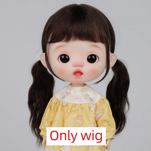 BJD Wig Big Head Dot Wig Soft Half Ponytail Hair Long Wavy Hair Fit 9-10 Inches - Picture 22 of 43