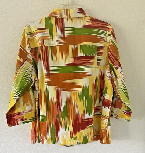 Women's Jackets 1X Multi Colored 2Pockets & 2 Pockets Inside Sailcloth Material - Picture 2 of 13
