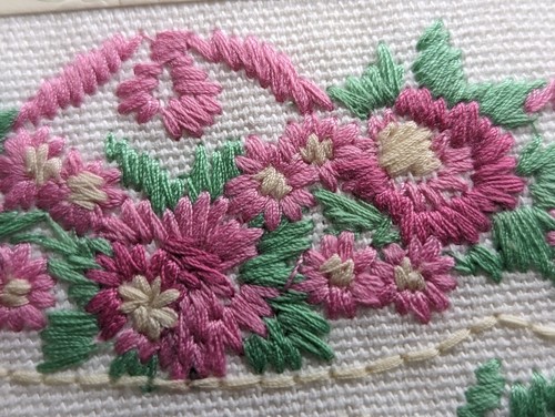 8 bestickte Blumen Einladung Creme geprägte Notizkarten & rosa Umschläge Vintage - Bild 6 von 6