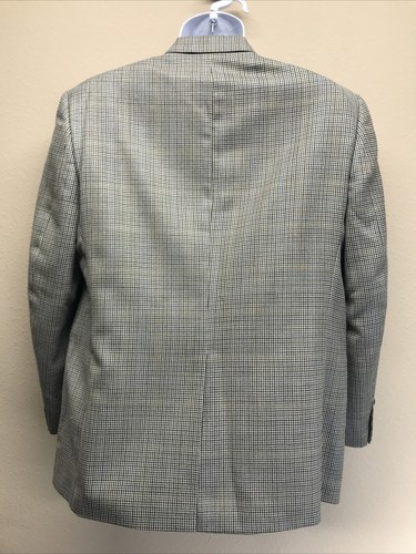 Lauren Ralph Lauren Mens 40S Two Button Blazer Tan Check Silk Wool - Picture 4 of 8
