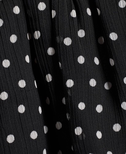 Nuevo con etiquetas Maxi Vestido Para Mujer EXPRESS Lunares Estampado Negro Manga Acampanada Pequeño - Imagen 7 de 8