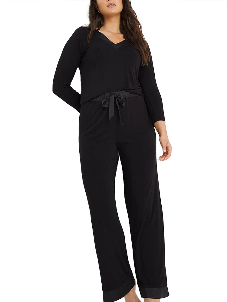 Figleaves Camelia Soft Touch PJ Set 125125 Nightwear Black eBay