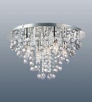 Round Polished Chrome Flush Crystal Acrylic 5 Light Ceiling Lamp Lighting Decor Round Polished Chrome Flush Crystal Acrylic 5 Light Ceiling Lamp Lighting Decor