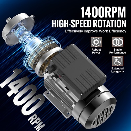 VEVOR 1,1kW Elektromotor 1400U/min AC 220-240V 7,5A 1-phasig 24mm Keilwelle - Bild 3 von 12