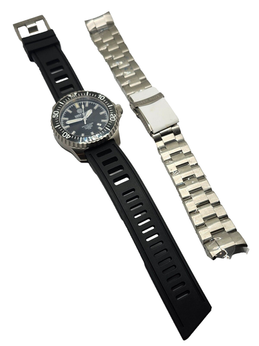 NEW! Deep Blue Daynight 65 T-100 Tritium Automatic Men's Dive Watch w/ 2 bands - Picture 5 of 8