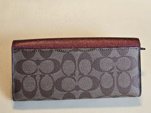 Coach Slim Envelope Wallet in Metallic Colorblock - Picture 3 of 10