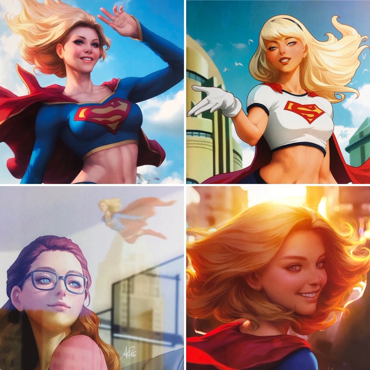 STANLEY Artgerm LAU rare SUPERGIRL print SET OF 4 covers 12