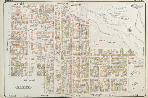 1910 TORONTO NECROPOLIS CANADA ST. JAMES' CEMETERY RIVERSIDE PARK GOAD ATLAS MAP - Picture 1 of 2