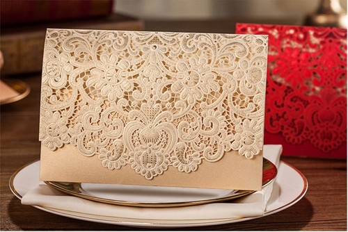 Personalized Laser Cut Printing Wedding Invitation Cards with Envelopes Seals US - Picture 41 of 49