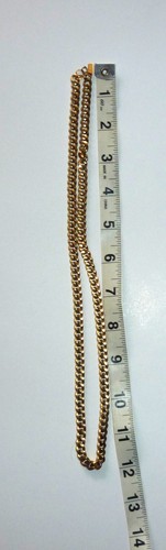 Vintage MONET 24" Flat Link Necklace Gold Tone Unisex - Picture 2 of 3