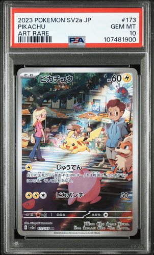 PSA 10 Gem Mint Pikachu 173/165 AR SV2a Japanese Pokemon Card + Pre-Order Promo - Picture 17 of 19