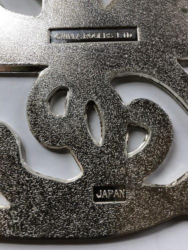 Vtg. Wm. A. Rogers Oneida Christmas Holiday Sleigh Trivet Silverplate Enamel - Picture 4 of 6