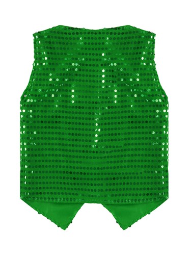 Kids Sequins Jacket Vest Shirt Waistcoat Dance Performance Christmas Costume - Picture 38 of 51