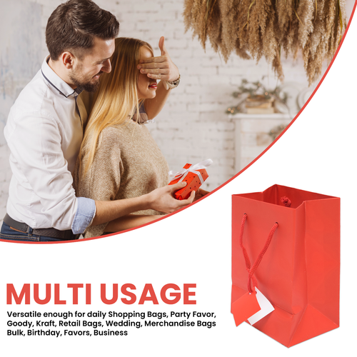 Matte Euro Tragetasche Papier Geschenk Seil Griff Einkaufstasche Geburtstag - 10er Pack - Bild 80 von 95