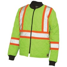 Work King Safety Men's Hi Vis Quilted Safety Jacket FLGR 2XL