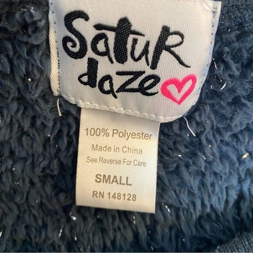 Saturdaze Pajama Set Girls Small Blue Jogger Spellout Lounge Sparkle - Picture 7 of 9