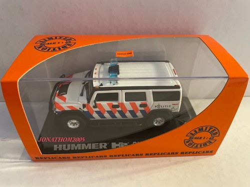 OCCASION CAR RETRO DROIT CASSE NOREV REPLICARS HUMMER H2 DUTCH POLICE au 1/43° - Imagen 9 de 9