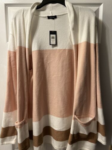 Women's Cardigan Long Sleeve Open Front Draped Sweater w/ Pockets. New - Picture 3 of 3
