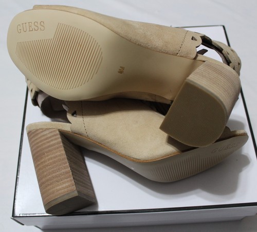 GUESS ONILA LIGHT NATURAL SUEDE SANDAL US 8M - Picture 6 of 7