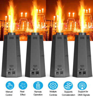 1/2/4× 200W Fire Thrower Flame Machine Projector Stage Effect Disco Concert Show