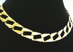 Vintage-Gold-Tone-Chain-Link-18-034-Statement-Necklace