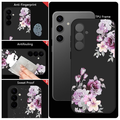 Case For Samsung Galaxy A16 A05s A56 A35 A14 A25 A26 Silicone Rose Flowers Cover - Picture 11 of 17