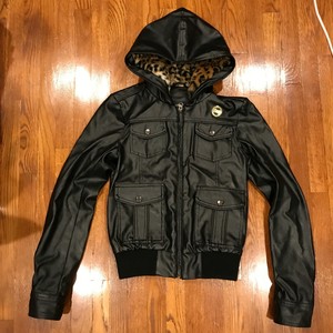 obey leather jacket with hoodie women's