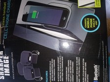 Sharper Image Wireless Bluetooth Handset iPhone 4, 5, Samsung Cell Phone Charger