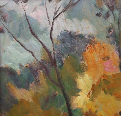 Paisaje de otoño, árboles, pintura al óleo original, artista ucraniano - Imagen 5 de 9