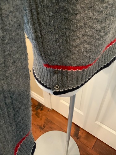 Thom Browne Gray Boiled Wool Crew Neck Sweater. Size Small - Picture 4 of 10