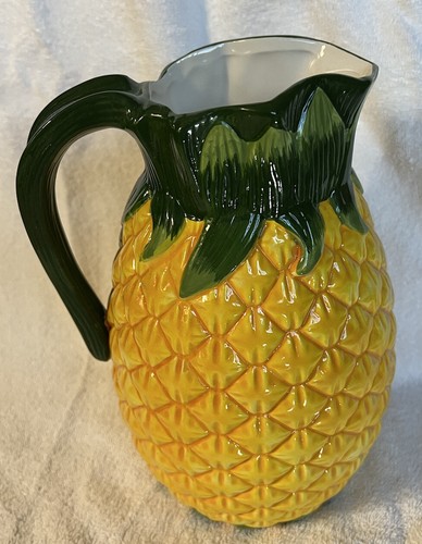 Vnt PINEAPPLE DECOR ART FIGURE PITCHER TROPICAL FRUIT TABLEWARE LARGE OVER 1 Gal - Picture 3 of 12
