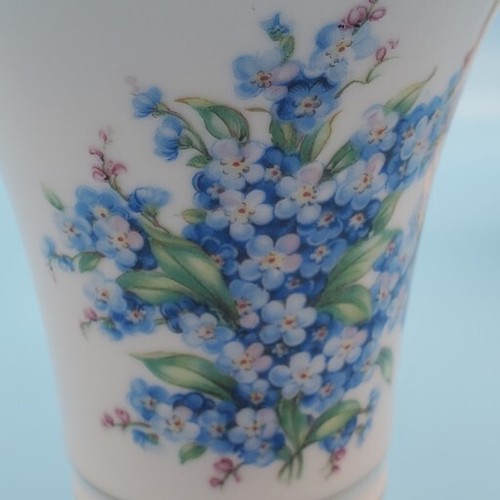 Vintage Schumann Bavaria Germany Vergissmeinnicht Vase Paar Goldrand ca. 5" & 4" - Bild 7 von 21